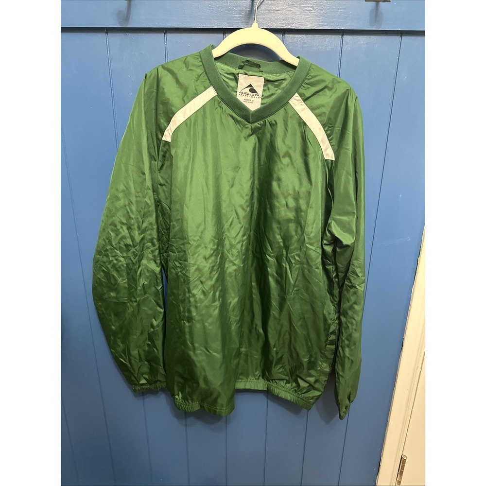 Augusta Sportswear Pullover Wind Breaker Mens Medium Green V Neck Golf